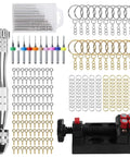Pro Grade Hand Drill Pin Vise Kit For Jewelry Making And Tiny Craft Projects With An Adjustable 3 Jaw Chuck, 0.5 To 3.0 Millimeter Drill Bits, 8 Hole Bench Vise, 220 Piece Keychain And PCB Micro Drill Bits For DIYers