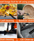 21V Cordless Leaf Blower With 4.0Ah Battery And Fast Charger Ultra Lightweight Handheld Electric Blower shown for cleaning leaves, sawdust, and car.