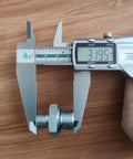 Front view of silver hydraulic fitting adapter (14H to 18ED) with hex nut and male threads