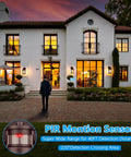 Outdoor Wall Lantern With Motion Sensor For Dusk To Dawn Auto Brightness Waterproof Anti Rust Sconce With Seeded Glass