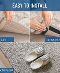Anti Slip Rug Grips For Hardwood Floors No Damage Floor To Carpet Tape Holds Rugs In Place Washable 12 Pack installation