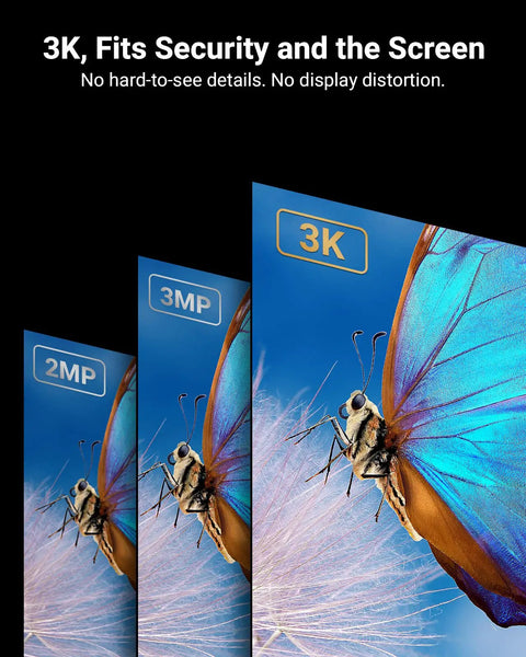 Comparison of image clarity in Eight-Channel 3K AI Security Camera System With DVR, Four 5MP Outdoor Cameras, Dual Light Night Vision