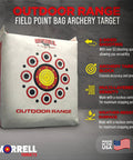 Two Sided Archery Target Bag With 50 Bullseyes For Practice And Range, Foam Core Target Block, white, outdoor range setup