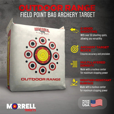 Two Sided Archery Target Bag With 50 Bullseyes For Practice And Range, Foam Core Target Block, white, outdoor range setup
