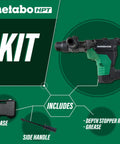 Beast 1 9/16 Inch SDS Max Rotary Hammer Drill With 10 Amp Motor, 6.3 Ft Lbs Impact Energy kit with case and side handle