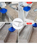 Before and after grinding with Kickass 3 Inch Diamond Profile Wheel Vacuum Brazed Segmented Edge Grinding Disc.