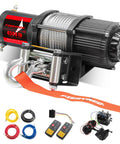 12V Powerful One Point Nine Horsepower Electric Winch Kit With Heavy Duty Steel Cable and Wireless Remote for ATV/UTV