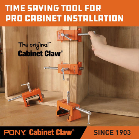 4 Pack Cabinet Clamps Set With 8510 Cabinet Claw For Face Frame Cabinet Installations Heavy Duty Clamp System Up To 650 Lb Load Limit