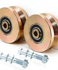 Tough As Nails 2 Pack 4 Inch V Groove Roller Wheels For Heavy Duty Sliding Gates 3300 Lb Capacity with mounting hardware