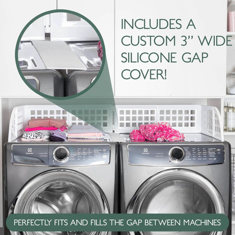 Laundry Guard With Silicone Gap Cover And Magnetic Fence For Washer And Dryer With 8 Strong Magnets Prevents Clothes From Falling