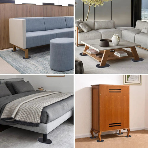 No Sweat Heavy Duty Furniture Movers Sliders 8 Pack For Carpet And Hardwood Floors under sofa, bed, table, and cabinet for easy shifting.
