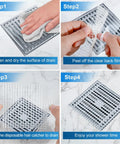 Step-by-step installation of Disposable Shower Drain Hair Catcher Pack 25 Mesh Discs 4.1 Inch Hair Catchers For Shower Clog Prevention
