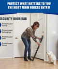 Heavy Duty Door Security Bar With One Ton Strength, Adjustable Aluminum Jammer for home security, woman installing