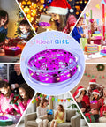 Kids UFO Drone With Hand Gesture Control And LED Lights Indoor Outdoor Hover Boomerang Mini Flying Orb Gift, purple color.