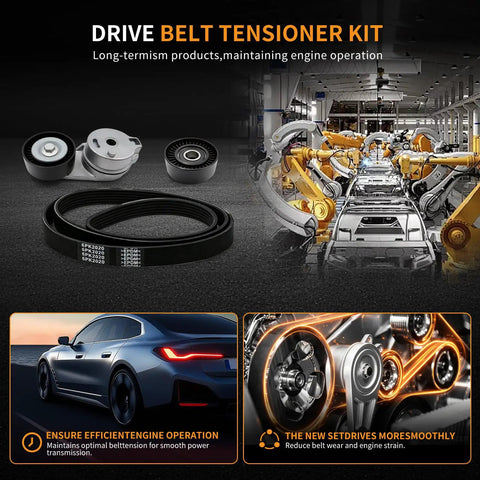 Get Your Dodge Ram Running Like A Dream With This Premium Serpentine Belt Tensioner Idler Pulley Assembly Kit That Replaces Part 38323 For Effortless Engine Performance And Long Lasting Durability On The Road Today. Serpentine belt kit with 6PK2020 belt and idler pulleys