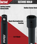 Close-up of Beefed Up 18 Piece Impact Socket Adapter Set with Cr-V steel and black electrophoretic coating details