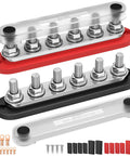 Badass Heavy Duty 300A 12V Bus Bar Power Distribution Block For Marine Boat Solar RV Featuring Six Sturdy Studs Nickel Plated Copper Core Kit