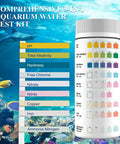 Top Shelf Aquarium Test Strips Checks Ph Ammonia Chlorine Hardness Alkalinity Nitrite Sulfate Copper Iron For Freshwater And Saltwater Fish Tank Water Clarity Kit, featuring a 9-in-1 test kit with color-coded readings.