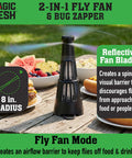 2 In 1 Fly Fan And Mosquito Zapper For Indoor Or Outdoor Use, Rechargeable Electric Pest Swatter And Trap Tool on table