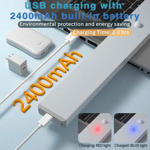 Dope 86 LED Wireless Closet Lights With Remote Control showing USB charging with 2400mAh battery and indicators