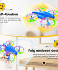 Kids Drone With Cool LED Lights And Easy Fly Controls One Click Takeoff And Landing Headless Mode Altitude Hold 3D Flip Self Rotation