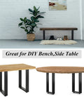 Beefy 16 Inch Steel Table Legs Set Of 2 For Coffee Or Side Tables, 11 Inch Wide, 16 Inch Height, Square Tube Construction, Holds Up To 300 Pounds, Built For Benches And Desks, Easy Install supporting wooden benches and tables in living room setup.