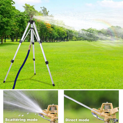 Tripod Lawn Sprinklers Pack Of 2 Heavy Duty 360 Degree Coverage For Yard And Garden Adjustable Height Tripod With Sprinkler Head Nozzle