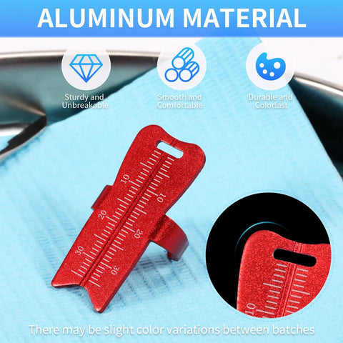 Aluminum Endodontic Measuring Ring Pro Grade Root Canal Ruler For Accurate 0 To 30mm Measurements, red aluminum alloy with scale