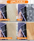Non Slip Rug Corner Grippers Pack Of 8 used on laminate, tile, hardwood, and LVP floors with strong dual sided adhesive.
