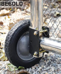 8 Inch Heavy Duty Rubber Caster Wheel For Swing Gates With Side Mount Gate Helper Fits One Five Eighths To Two Inch OD Round Tube Frames Black Finish Rugged Steel Core For Long Life One Pack on gravel