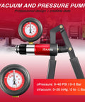 All In One Handy Vacuum Pump Brake Bleeder Kit For Auto Maintenance, red vacuum and pressure pump with gauges