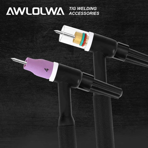 81 Piece TIG Welding Torch Accessories Kit For WP 17 WP 18 WP 26 With Glass Cup Alumina Nozzle and Gas Lenses Displayed