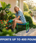 Heavy Duty Garden Kneeler And Seat Built To Last With Thick EVA Cushions, Stable Garden Stool, Pain Relief For Knees And Back.