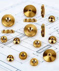 12 Piece Brass Clock Hand Nut Set For Replacement Hardware 5mm 6mm 10mm OD Threaded Fasteners on blueprint