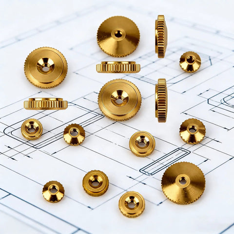 12 Piece Brass Clock Hand Nut Set For Replacement Hardware 5mm 6mm 10mm OD Threaded Fasteners on blueprint