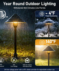 14 Light Low Voltage Landscape Lighting System With 12 Path Lights Kit And 2 Spotlights Aluminum Build Plug And Play