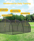 Backyard Baseball And Softball Batting Cage With Enclosed Net And Pitching Hole, 22x12x8 ft, fiber poles, polyester net, in a park