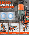 Heavy Duty Magnetic Drill Press 1400W With Solid Copper Motor For Extreme Power showing powerful magnetic base options.