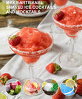 Top Tier Slushie Machine And Snow Cone Maker For Cold Brew Slush Blasts And Block Party Vibes Shaved Ice Treats with cocktails and mocktails.