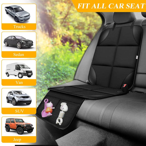 Kid Car Seat Protector For Back Seat, Durable 600D Fabric Waterproof Cover With Thick Pad And Non Slip Backing, Fitted on Car Seat
