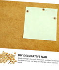 Golden DIY nails on a board with 100 Pcs Decorative Nails For DIY Projects Antique Miniature Fasteners For Scrapbooking Hinges And Home Decor Wear Resistant Paper Crafts Brads Clips For Greeting Cards Photo Albums And Card Makers