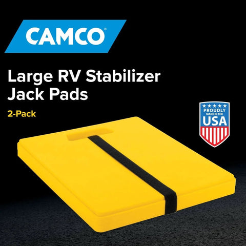 Interlocking Stabilizer Jack Pads for Camper and RV With Storage Strap and Built In Handle, 14 X 12 Inches, 2 Pack