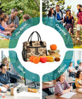 Insulated Lunch Bag Cooler Tote On The Go Grab And Go With Shoulder Strap Leak Proof Portable 12L Capacity for various uses