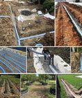 Blue Flex Drain Pipe With Nonwoven Filter Debris Mesh Flexible Land Drainage Tube for garden and yard installation