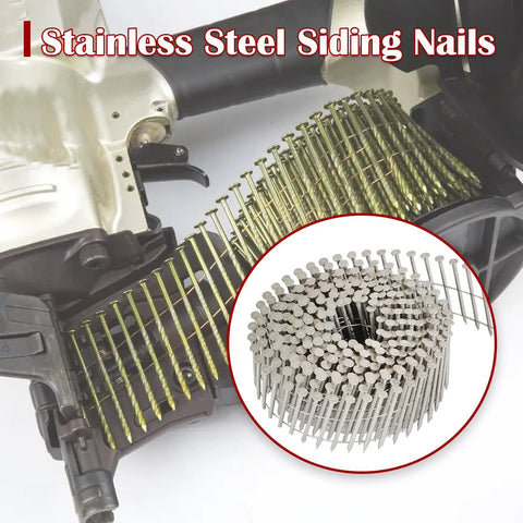 Stainless Steel Ring Shank Siding Nails Two And A Half Inch By Ninety Thousandths Inch 304 Stainless Steel 15 Degree Wire