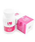 Amino Acid Chelate Calcium Capsules For Bone Density Support And Strong Bones with box and bottle for bone health.