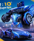 Big Size Transforming Remote Control Car With Gesture Sensing And One Key Deformation 2.4GHz RC Car dual form in blue