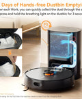 Robot Vacuum And Mop Combo With 10000Pa Suction, LiDAR Smart Mapping, 160 Minute Run Time, 90 Day Self Emptying Dock
