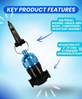 Blue Magnetic Regulator Octo Hose Holder Clip For Scuba Gear, featuring marine-grade ABS and corrosion-resistant magnet.