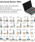 Router Bit Set Half Inch Shank 41 Piece Panel Ogee Door Rail Stile Cabinet Router Bits For Woodworking in case.